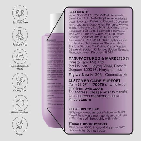 Bare Anatomy Expert Ultra Smoothing Shampoo to Restore Smoothness, Repair Damaged Hair and Locks in Moisture, 250 ml