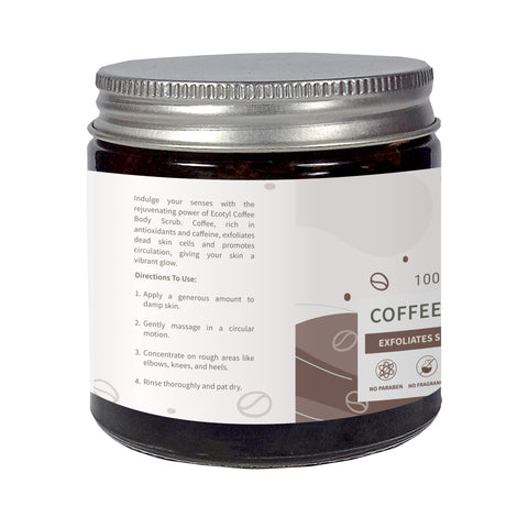 Ecotyl Natural Coffee Body Scrub | For Gentle Exfoliation | No Silicones & Mineral Oil | 100g