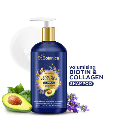 St.Botanica Biotin & Collagen Volumizing Hair Shampoo - 300ml - No Sulphate, No Parabens, No Silicon