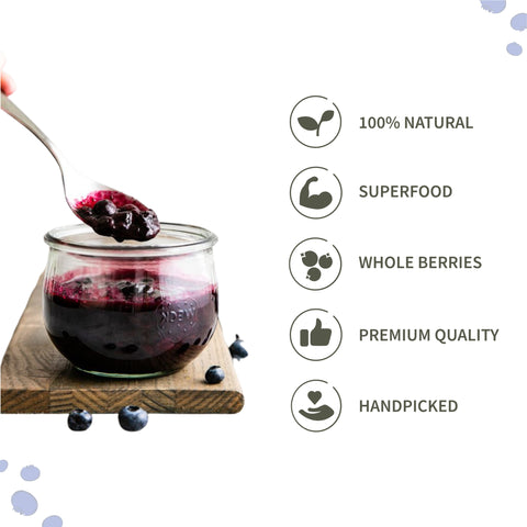 Ecotyl Dried Blueberries | Whole Dried Fruit | Healthy Snack |150g