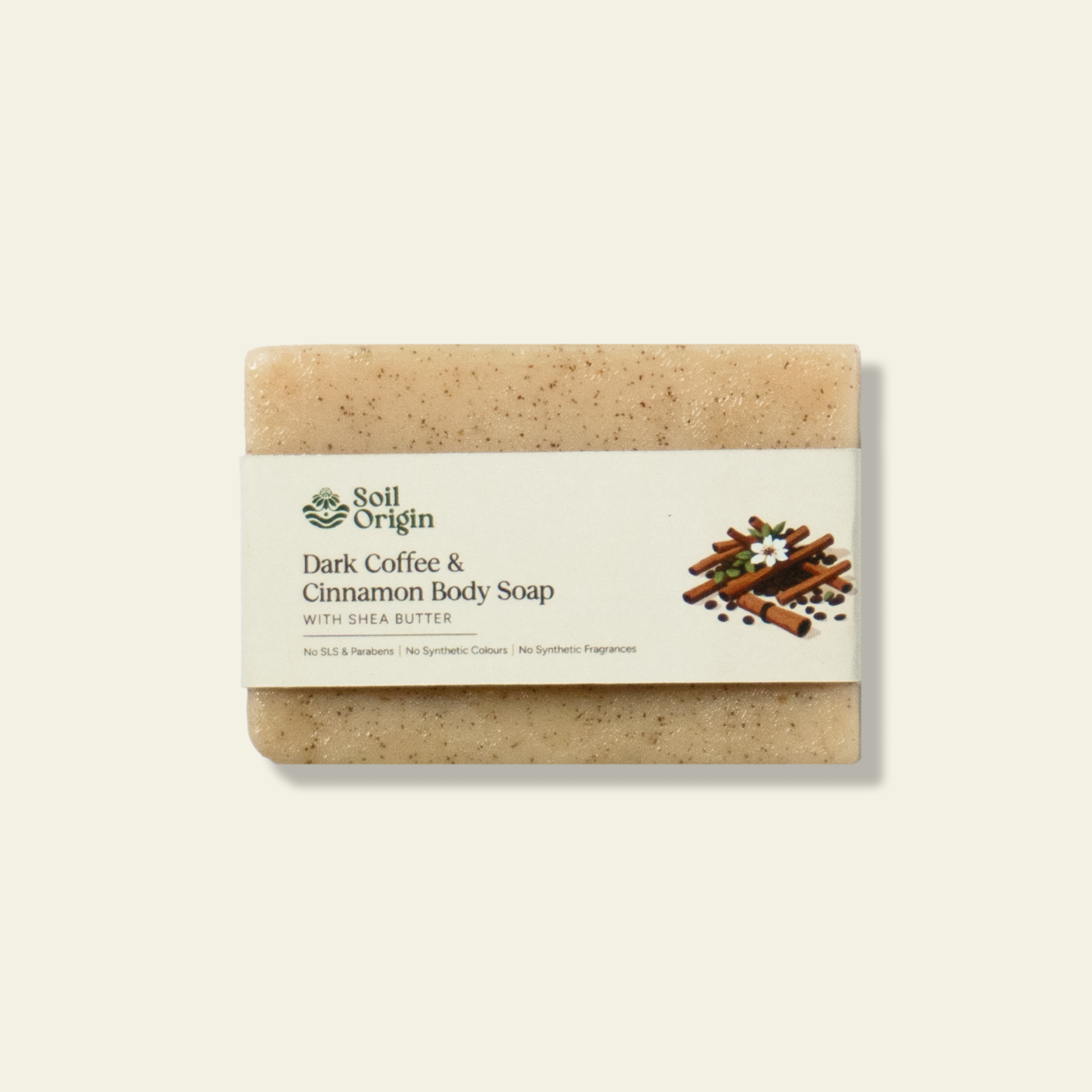 Soil Origin Dark Coffee and Cinnamon Body Soap With Shea Butter | 100 gm