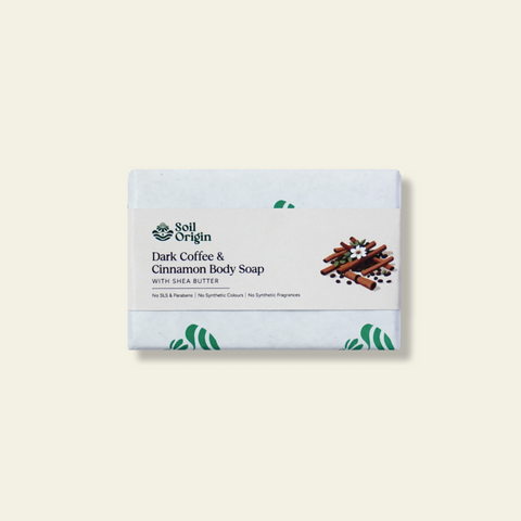 Soil Origin Dark Coffee and Cinnamon Body Soap With Shea Butter | 100 gm