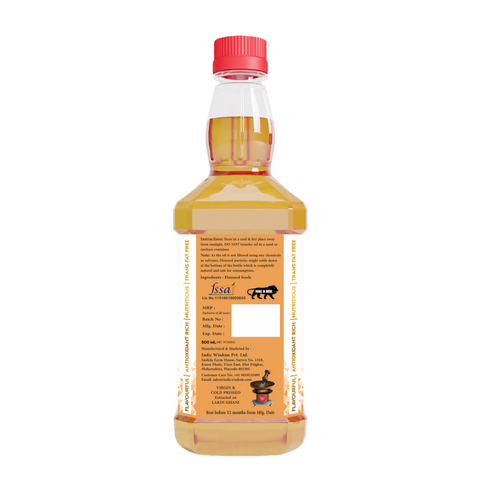 IndicWisdom Wood Pressed Flaxseed Oil (Cold Pressed Flaxseed Oil - Extracted on Wooden Churner)