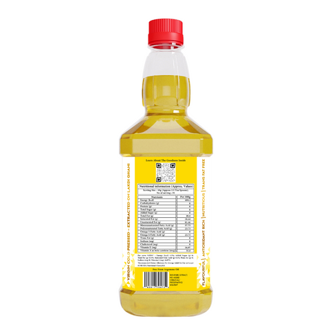 IndicWisdom Wood Pressed Groundnut Oil 1 Liter (Cold Pressed Groundnut Oil - Extracted on Wooden Churner)