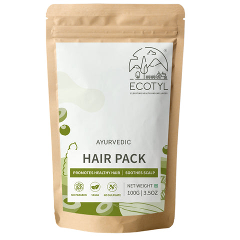 Ecotyl Ayurvedic Hair Pack | For Hair Conditioning & Strenghtening | Blend of 10+ Herbs | 100g