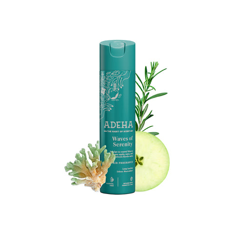 Adeha Room Air Freshener Spray - Waves of Serenity  | Alcohol Free, Long Lasting Room Freshener for Home & Office (218 ml)