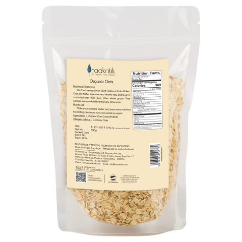 Praakritik Organic Rolled Oats | 500g