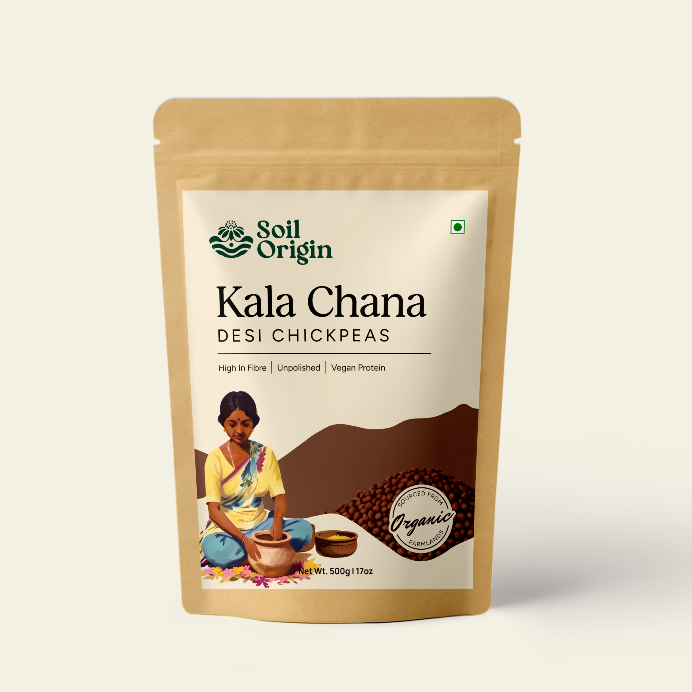 Soil Origin Black Chana (Desi Chana) | 500 gm