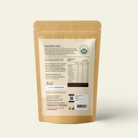 Soil Origin Khandsari Sugar (Raw Sugar) | 500 gm