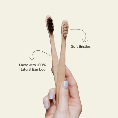 Soil Origin Kids Bamboo Toothbrush With Activated Charcoal Bristles