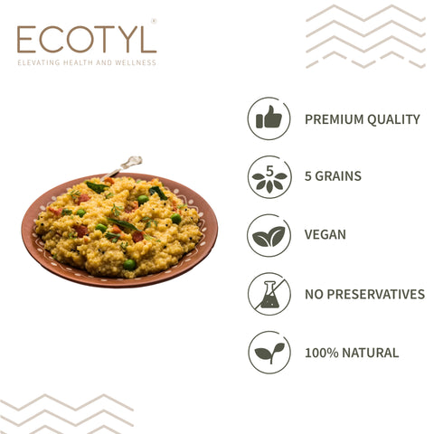 Ecotyl Multigrain Dalia | 5 Super Grains | Porridge | Easy to Make | 500g