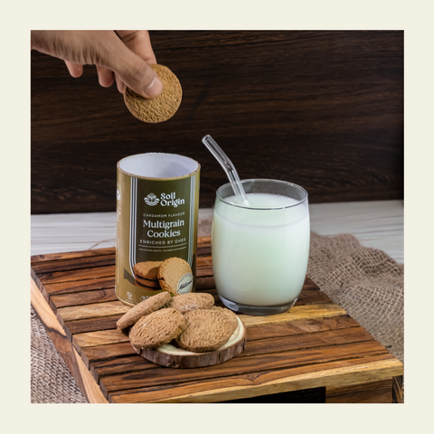 Soil Origin Multigrain Cardamom Cookies , Enriched By Ghee & Jaggery | 100 gm