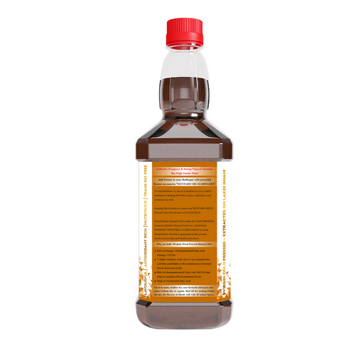 IndicWisdom Wood Pressed Mustard Oil (Cold Pressed Mustard Oil - Extracted on Wooden Churner)