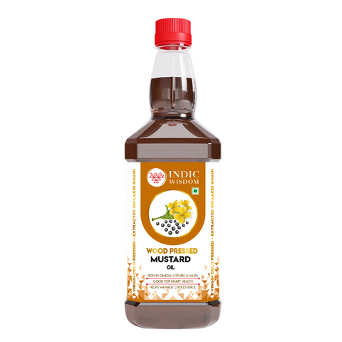 IndicWisdom Wood Pressed Mustard Oil (Cold Pressed Mustard Oil - Extracted on Wooden Churner)