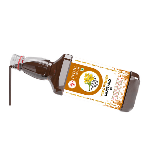 IndicWisdom Wood Pressed Mustard Oil (Cold Pressed Mustard Oil - Extracted on Wooden Churner)