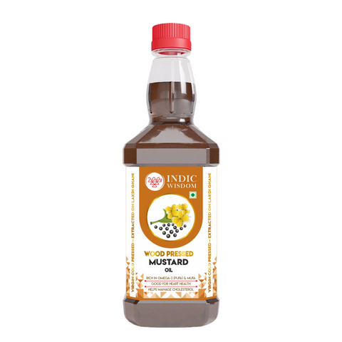 IndicWisdom Wood Pressed Mustard Oil (Cold Pressed Mustard Oil - Extracted on Wooden Churner)