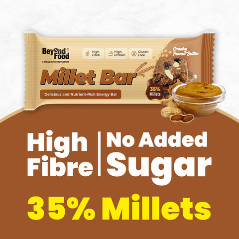 Beyond Food Millet Bar - Peanut Butter | Pack of 8 | 8x40g