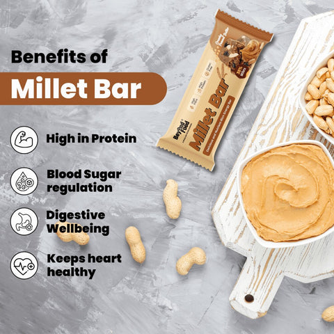 Beyond Food Millet Bar - Peanut Butter | Pack of 8 | 8x40g