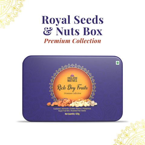 Himalayan Natives Royal Seeds & Dry Fruits Nuts Box 420gm | Premium Collection | Diwali Gift Hamper | Dry Fruits Combo Gift Pack | Dry Fruits Gift Pack | Festival Pack