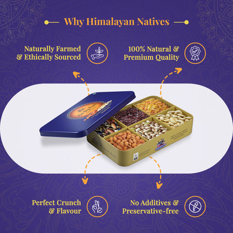 Himalayan Natives Royal Seeds & Dry Fruits Nuts Box 420gm | Premium Collection | Diwali Gift Hamper | Dry Fruits Combo Gift Pack | Dry Fruits Gift Pack | Festival Pack