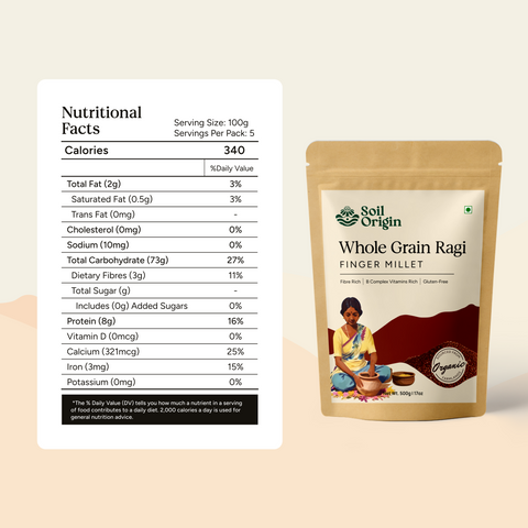 Soil Origin Ragi Whole (Finger Millet) | 500 gm