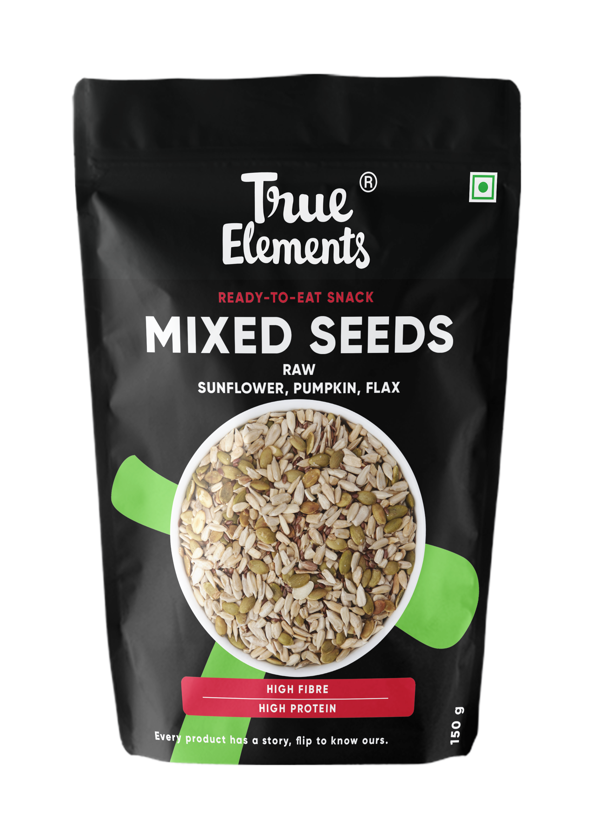 True Elements Raw Sunflower Pumpkin And Flax Seeds 150gm