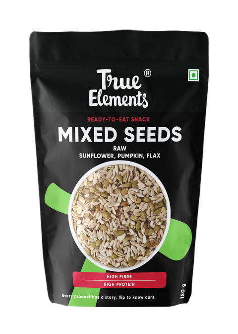 True Elements Raw Sunflower Pumpkin And Flax Seeds 150gm