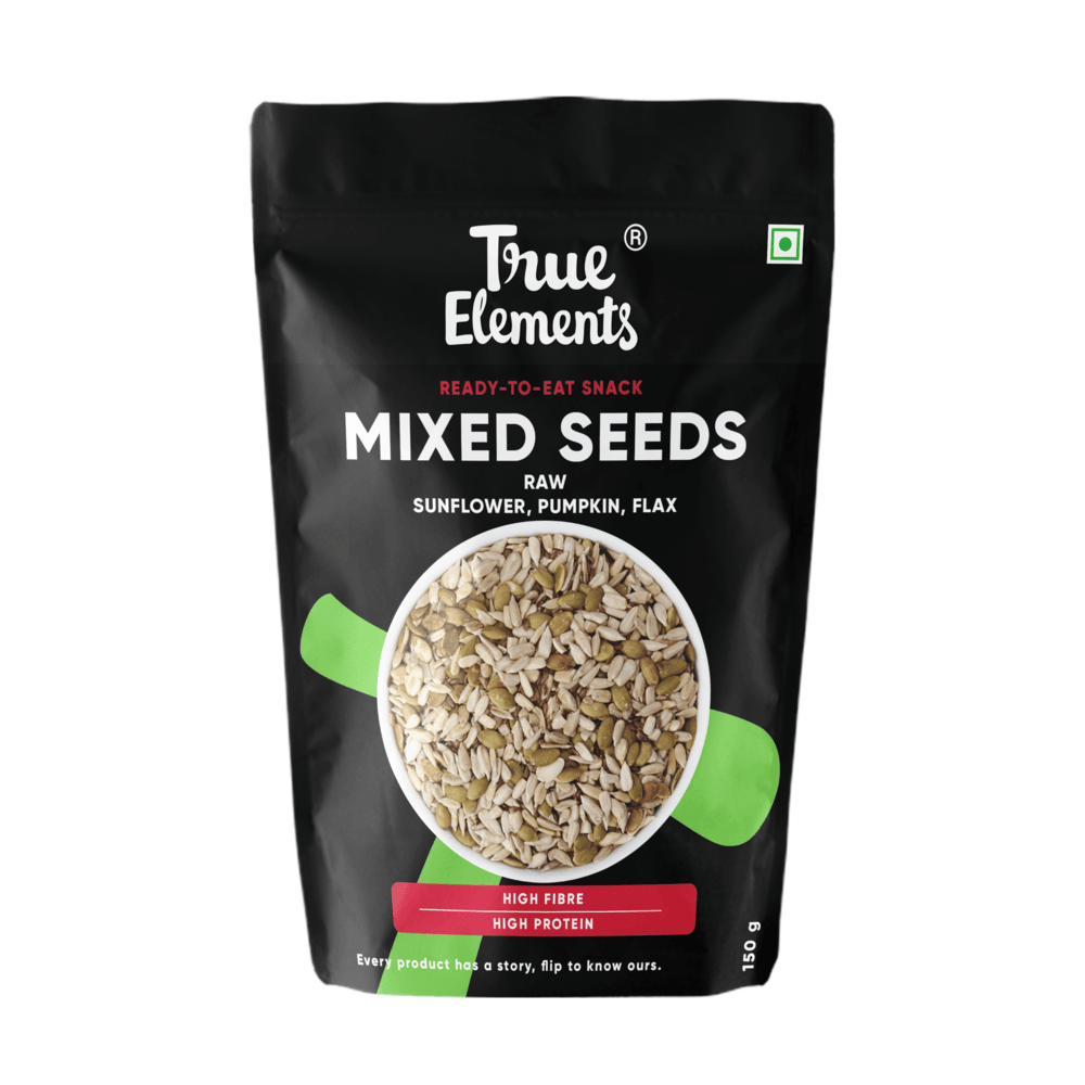 True Elements Raw Sunflower Pumpkin And Flax Seeds 150gm