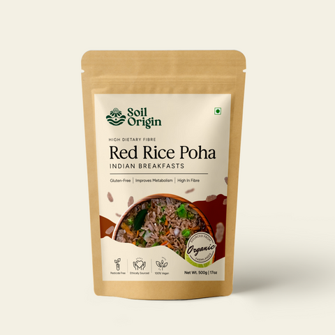 Soil Origin Red Rice Poha (Flakes) | 500 gm