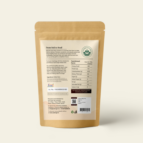 Soil Origin Rolled Oats | 500 gm