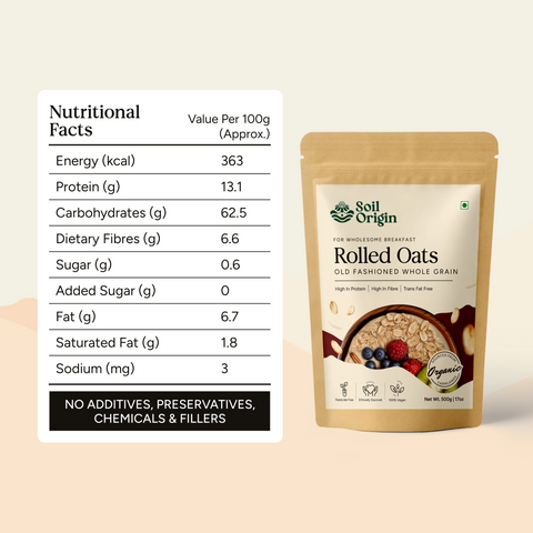 Soil Origin Rolled Oats | 500 gm