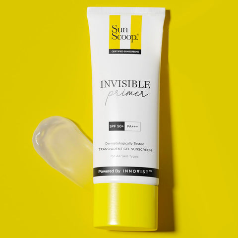 SunScoop Invisible Primer Sunscreen Gel SPF 50 PA+++ | SPF 50 Gel Sunscreen for Dry & Oily Skin- 45g