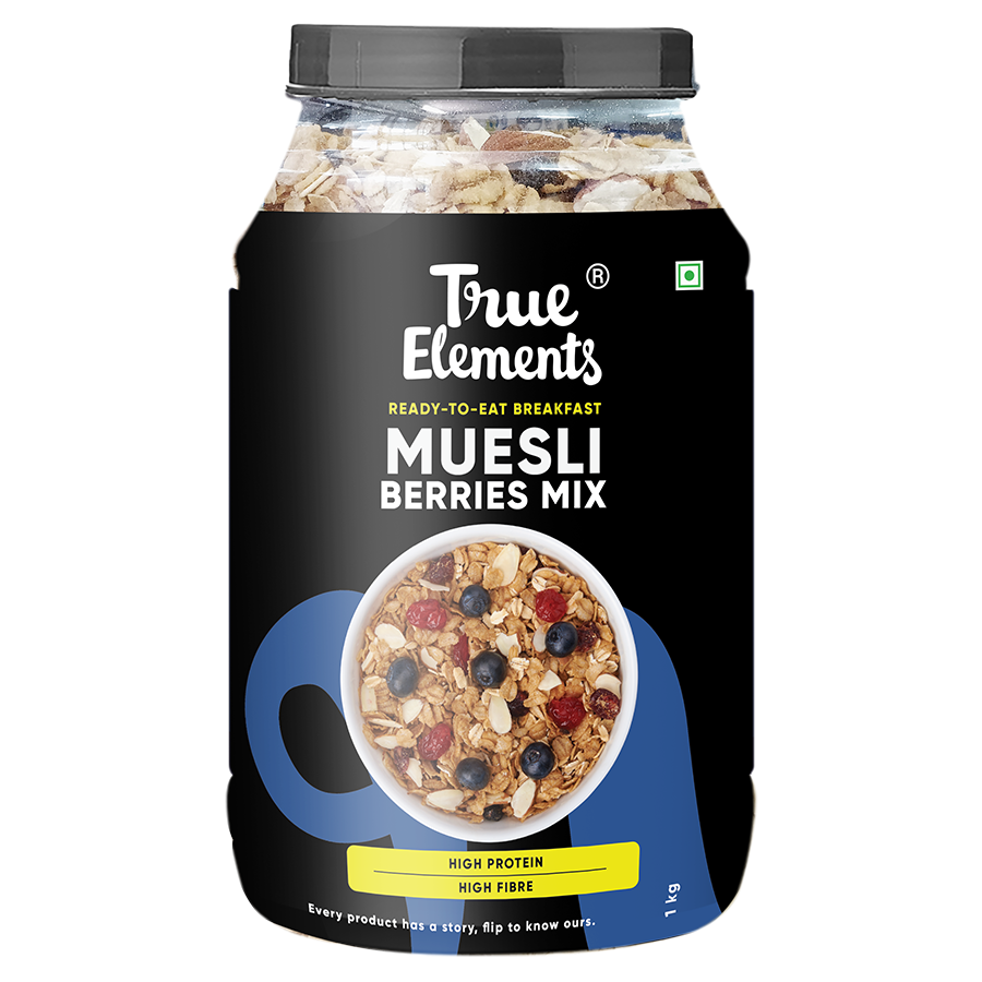 True Elements Cranberry And Blueberry Muesli