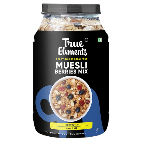 True Elements Cranberry And Blueberry Muesli