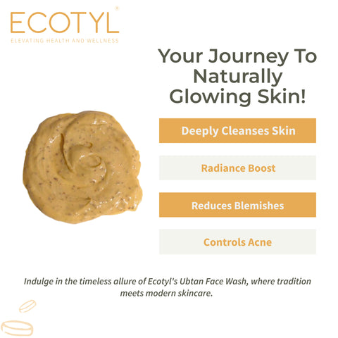 Ecotyl Ubtan Face Wash Powder | 100% Natural Gentle Cleanser | 80g