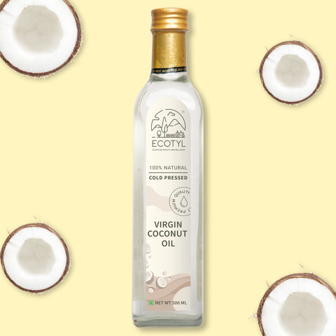 Ecotyl  Cold-Pressed Virgin Coconut Oil | Kachi Ghani | Suitable for Cooking | 500ml