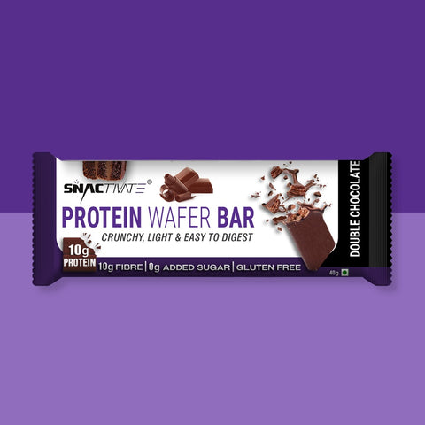 Snactivate Protein Wafer Bars Double Chocolate with 10g Protein, 10g Fiber & Sugarfree | Tasty & Crunchy Whey Protein Bars | Keto Friendly, Healthy Energy Bars | No Preservatives, No Trans fat | 40 gm (Pack of 6)