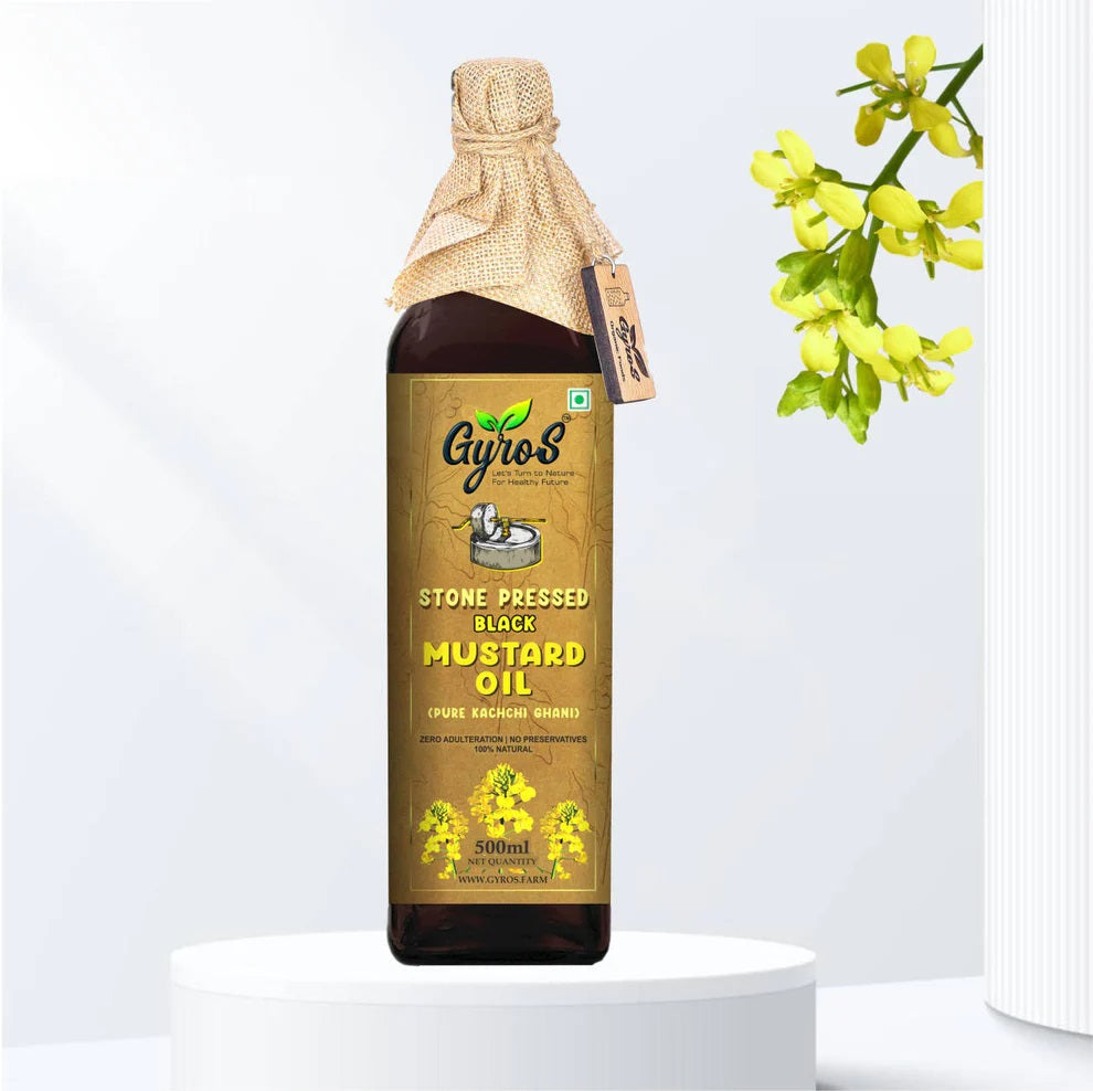 Gyros farm | Stone Cold Wood Pressed | Black Mustard Oil | Kacchi Ghani/Kolhu