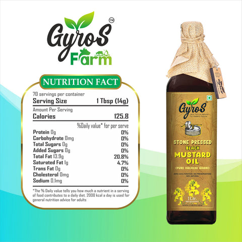 Gyros farm | Stone Cold Wood Pressed | Black Mustard Oil | Kacchi Ghani/Kolhu