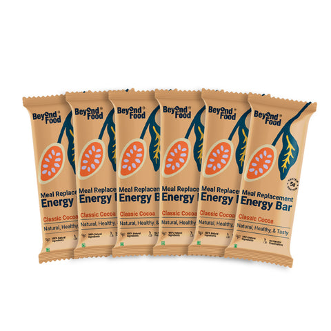 Beyond Food Meal Replacement Energy Bars - Classic Cocoa | Pack of 6 | 6x50g