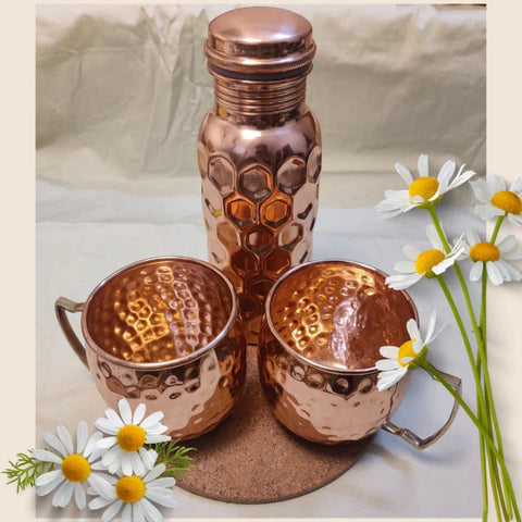 ONEarth Copper Bottle With Mugs