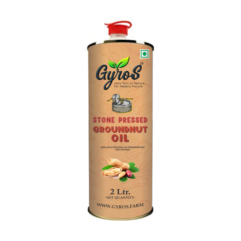 Gyros farm | Stone Cold Wood Pressed | Groundnut Oil | Chekku/Virgin