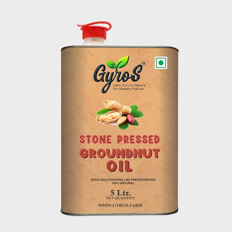 Gyros farm | Stone Cold Wood Pressed | Groundnut Oil | Chekku/Virgin