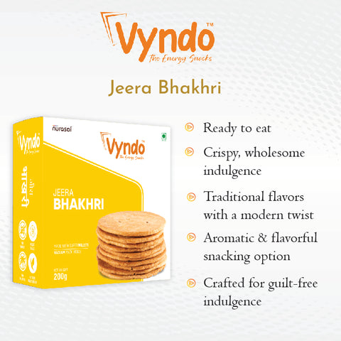 Vyndo | Jeera Bhakhri | Pack of 3 | 540gm