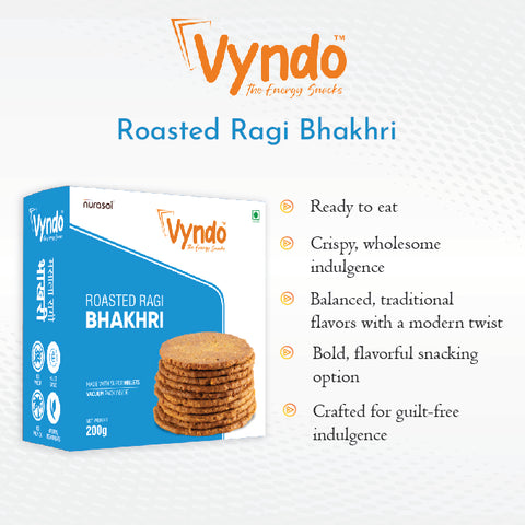 Vyndo | Roasted Ragi Bhakhri | Pack of 3 | 540gm