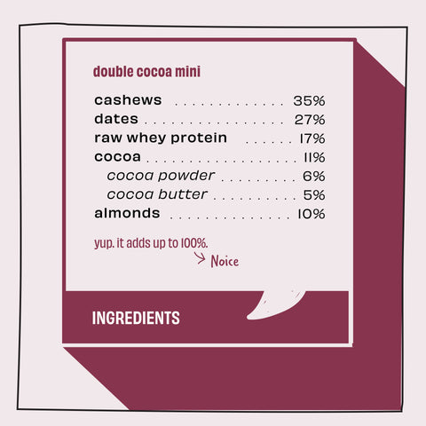 The Whole Truth - Mini Protein Bars - Double Cocoa- Pack of 8 - 8 x 27g - No Added Sugar - All Natural