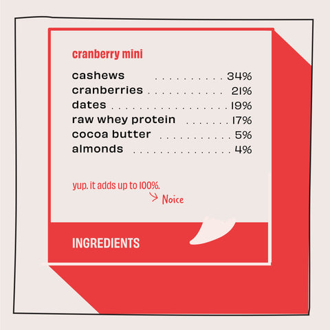 The Whole Truth - Mini Protein Bars - Cranberry - Pack of 8-8 x 27g - No Added Sugar - All Natural