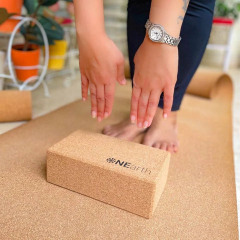 ONEarth Yoga Block/Brick - Cork Pack of 1