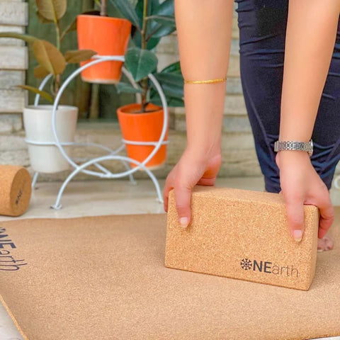 ONEarth Yoga Block/Brick - Cork Pack of 1