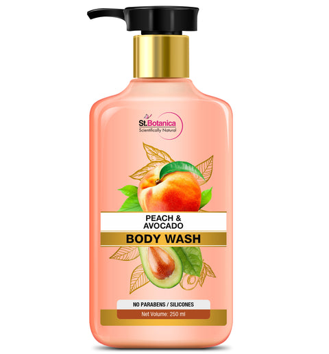 St.Botanica Peach & Avocado Body Wash - No Sls/Sulphate, Parabens, 250 ml